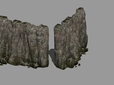 Natural Rock Formations With Textured Surface And Rugged Cliff Structures 3d model
