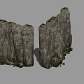 Natural Rock Formations With Textured Surface And Rugged Cliff Structures 3d model