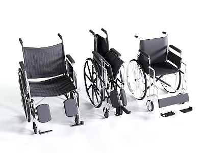 Medical Equipment Wheelchairs For Mobility Assistance With Durable Frames Comfortable Seats And Adjustable Footrests 3d model