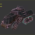 Vintage Armored Tracked Military Vehicle With Rusty Exterior And Mounted Weapon