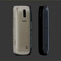 Three Nokia Mobile Phones In Blue Gold Dark Blue With App Icons On Screen