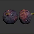 Two Juicy Fresh Ripe Figs With Purple Pink Skin On Black Reflective Surface