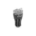 Refreshing Carbonated Cold Drink In Glass With Ice Cubes And Bubbles