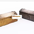 Vintage Wooden Chests With Carved Patterns And Light Dark Finishes