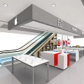 Mall Mobile Phone Store With VIVO OPPO realme Displays Posters And Escalator