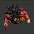 Super Saiyan 4 Goku Action Figure With Black Spiky Hair Red Top And Orange Pants