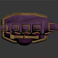 Elaborate Purple Decorative Glove With Golden Trims And Central Gemstone Design