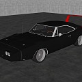 Dodge vintage sports car 1970 DYATONA 3d model