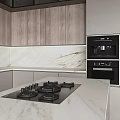 Modern Kitchen Interior Featuring Stylish Cabinets And Island Countertop With Appliances