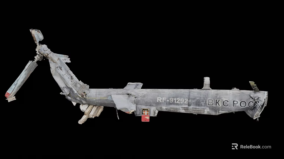 Damaged Military Aircraft Wreckage With Serial Number RF91242 And EKCPO Markings 3d model 