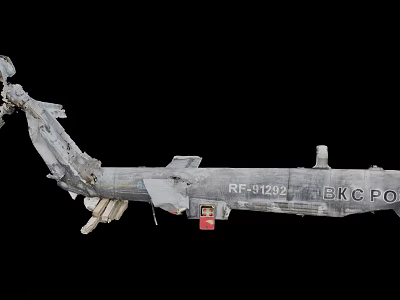 Damaged Military Aircraft Wreckage With Serial Number RF91242 And EKCPO Markings 3d model