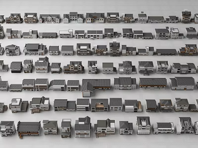 Various Miniature House Models Showcasing Different Architectural Styles And Designs 3d model