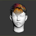 Game And Movie Character With Colorful Gradient Hair Vibrant Red Orange Yellow Hairstyle Design