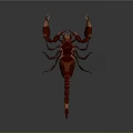 Scorpion 3D Model in Purple and Pink Against Dark Background With Prominent Pincers and Tail