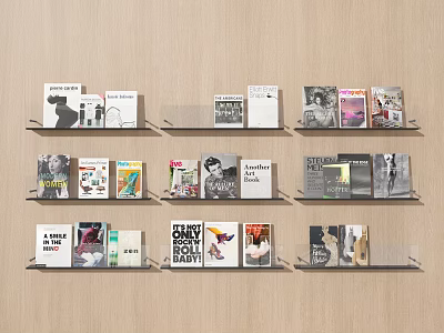 Modern Books, Magazines, Books and Periodicals, Bookshelves, Magazines, Books and Books 3d model