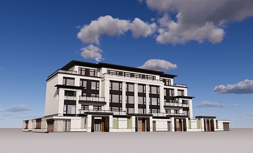 New Chinese-style Residential Building Multi-storey Residence 3d model