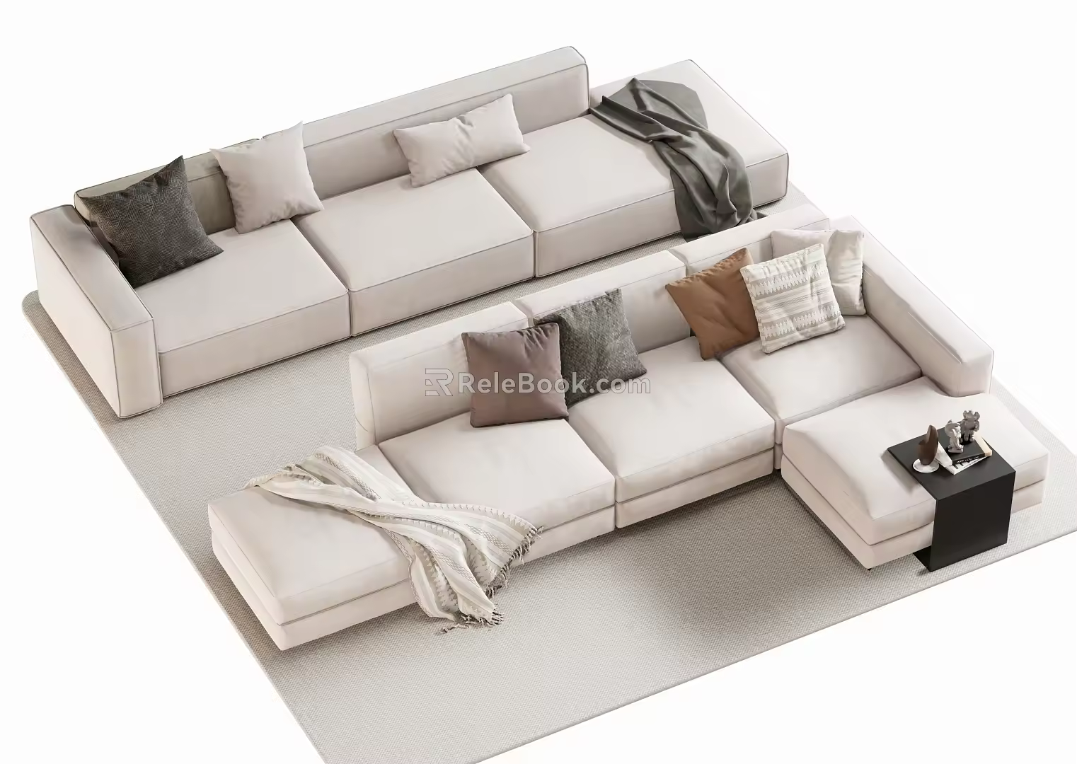 Double sofa Multi-person sofa Corner sofa 3d model