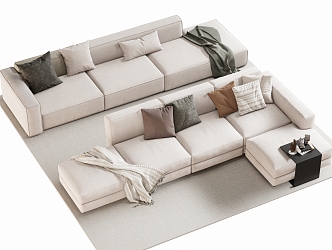 Double sofa Multi-person sofa Corner sofa 3d model