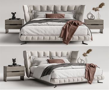 Modern Double Bed 3d model