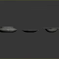 Unique Decorative Metal Dishes With Three Different Shapes And Textured Surfaces