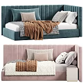 Modern Bed Designs With Pink And Blue Headboards Pillows And Cozy Blankets