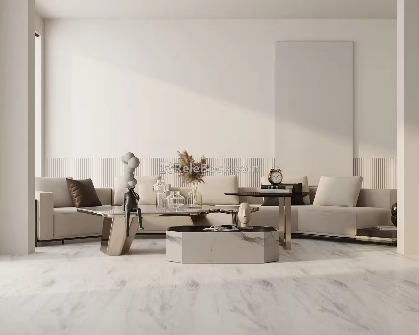 Modern three-seat sofa 3d model