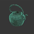 Traditional Rustic Iron Kettle as Essential Daily Use Appliance with Classic Design and Curved Handle