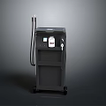 Black Rolling Utility Cart With Display Screen Buttons And Connected Tube