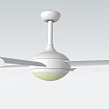 Modern White Ceiling Air Conditioning Fan With Built In Light And Sleek Design