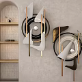 Modern Wall Decor With Geometric Elements In White Black And Gold For Home Interior