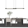 Modern Dining Table and Chair Combination Simple Dining Table and Chair Combination 3d model