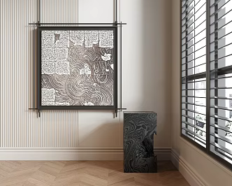 Middle Ancient Style Decorative Painting Hanging Painting Art Hanging Painting 3d model