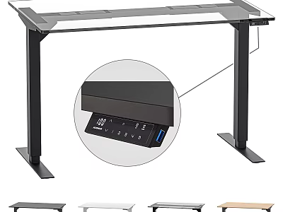 Electric Height Adjustable Desk With USB Ports And Modern Design In Multiple Colors 3d model