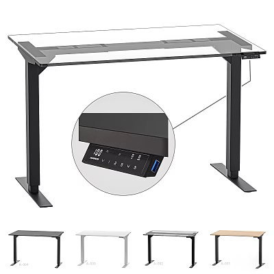 Electric Height Adjustable Desk With USB Ports And Modern Design In Multiple Colors 3d model