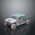 Camouflage Painted Military Tactical Vehicle With Humvee Style Four Wheel Antenna Design