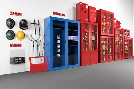 Modern Fire Fighting Equipment Miniature Fire Station Explosion-proof Equipment Fire Extinguisher 3d model