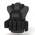 Black Tactical Vest With Multiple Pockets Shoulder Straps And Front Panel Design