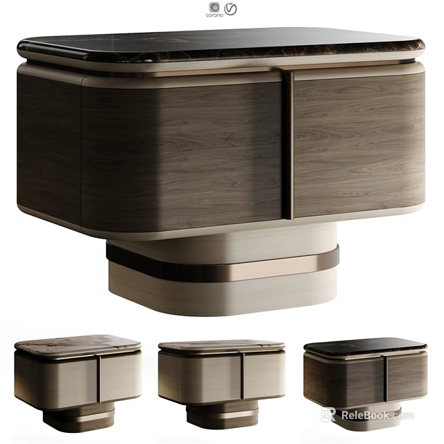 Modern Wooden Entryway Side Cabinet With Sleek Design And Storage Drawers 3d model 