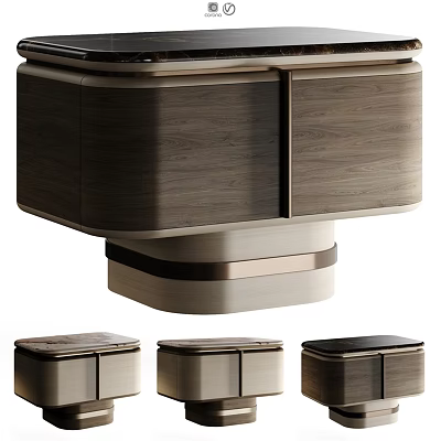 Modern Wooden Entryway Side Cabinet With Sleek Design And Storage Drawers 3d model