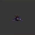 Vibrant Purple Fantasy Lizard Creature With Orange Red Back Spines And Striking Design