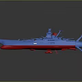 Blue And Red Warship Model 3D Rendering 3d model
