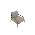 Sleek Modern Accent Chair with Brass Frame and Fabric Upholstered Cushioned Seat