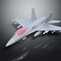 Grey Fighter Jet Model K-36 With Pink Nose And Wing Mounted Missiles