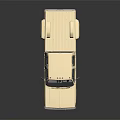 Light Colored Double Cab Pickup Truck With Bed Grille And Black Wheels On Dark Background