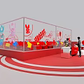 Vibrant Interactive Area Design With Red Frame Colorful Interactive Elements And Circular Zones 3d model