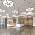 Hospital Outpatient Clinic Lobby With Modern Design And Reception Desk