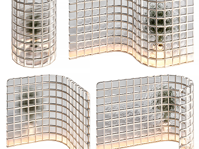 Modern glass brick Changhong glass brick Changhong glass partition wall 3d model