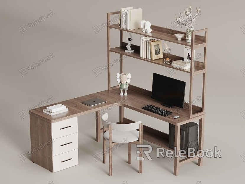 Solid Wood Desk model