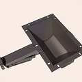 Black Mechanical Component With Bracket Motor And Mounting Structure 3d model