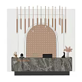 Office Reception Desk Front Desk Background 3d model